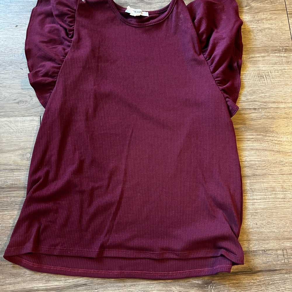 Chic Maroon Puff Sleeve Blouse